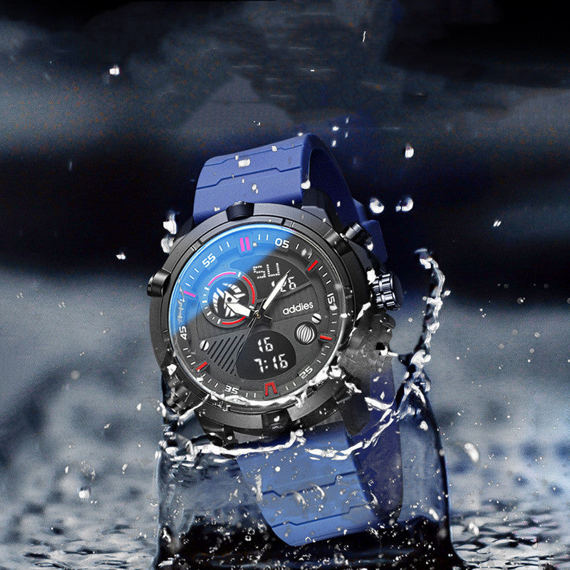 Reloj deportivo de metal luminoso para hombre, moderno y resistente al agua