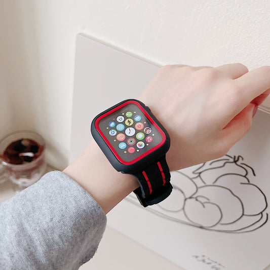 Correa de silicona para iwatch, juego de correas para Applewatch7SE8, funda protectora para reloj