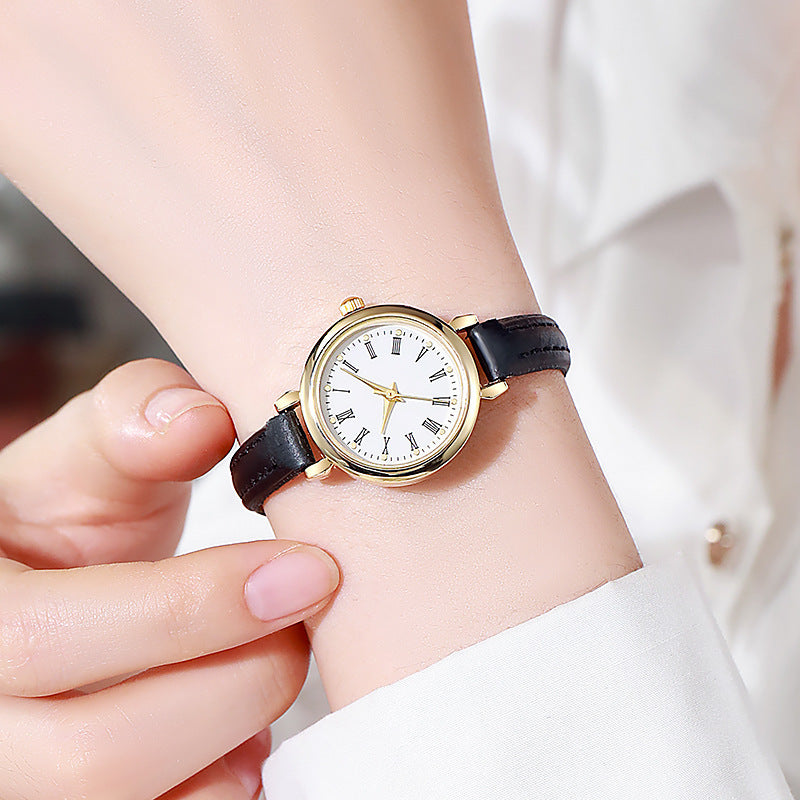 Pequeño, exquisito y de alta calidad, elegante reloj de cuarzo para estudiantes de mujer.