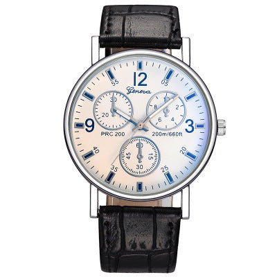 Reloj con correa decorativa de cristal azul claro