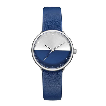 Cinturón de reloj para hombre y mujer sobre la mesa cálido y frío de dos colores