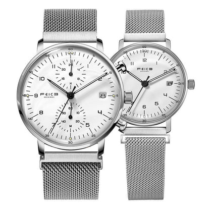 Reloj con cinturón impermeable simple a la moda para hombres y mujeres