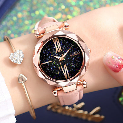 Simple Casual Starry Sky Face Ladies Watch