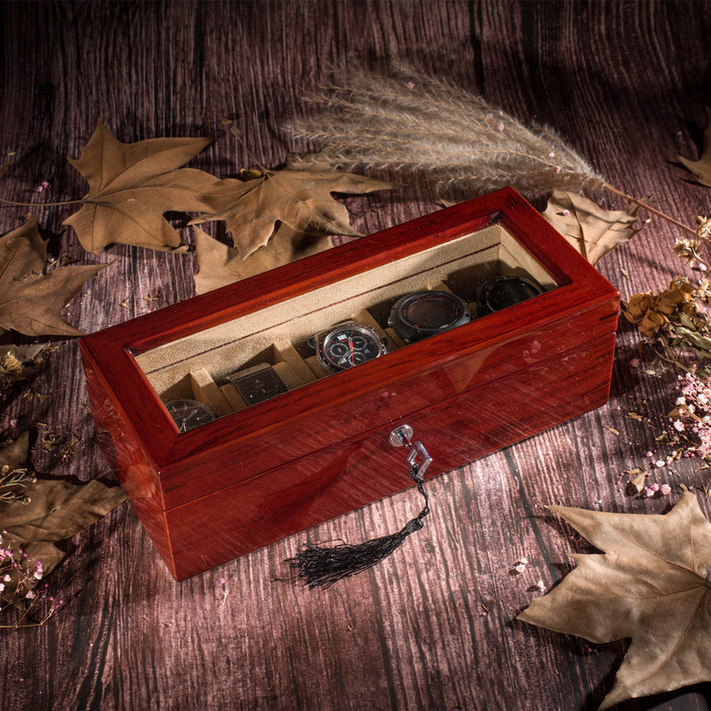 Rosewood Solid Wood Skylight Watch Box Mechanical Watch Storage Box