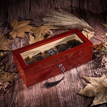 Rosewood Solid Wood Skylight Watch Box Mechanical Watch Storage Box