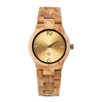 Reloj de movimiento de cuarzo de moda informal de madera