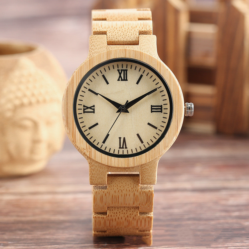 Reloj de cuarzo de madera de estilo nuevo y moderno para hombre