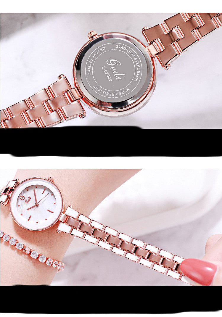 Reloj de mujer estilo coreano moderno estudiante cuarzo blanco