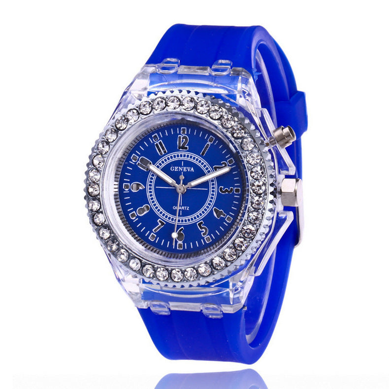 Relojes luminosos LED Geneva para mujer, relojes de cuarzo para mujer, relojes de pulsera de silicona para mujer