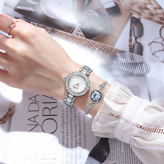 Conjunto de reloj de cuarzo de tendencia de moda para mujer