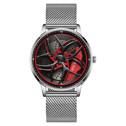 Reloj de cuarzo giratorio con cinturón serie Wheel para hombre