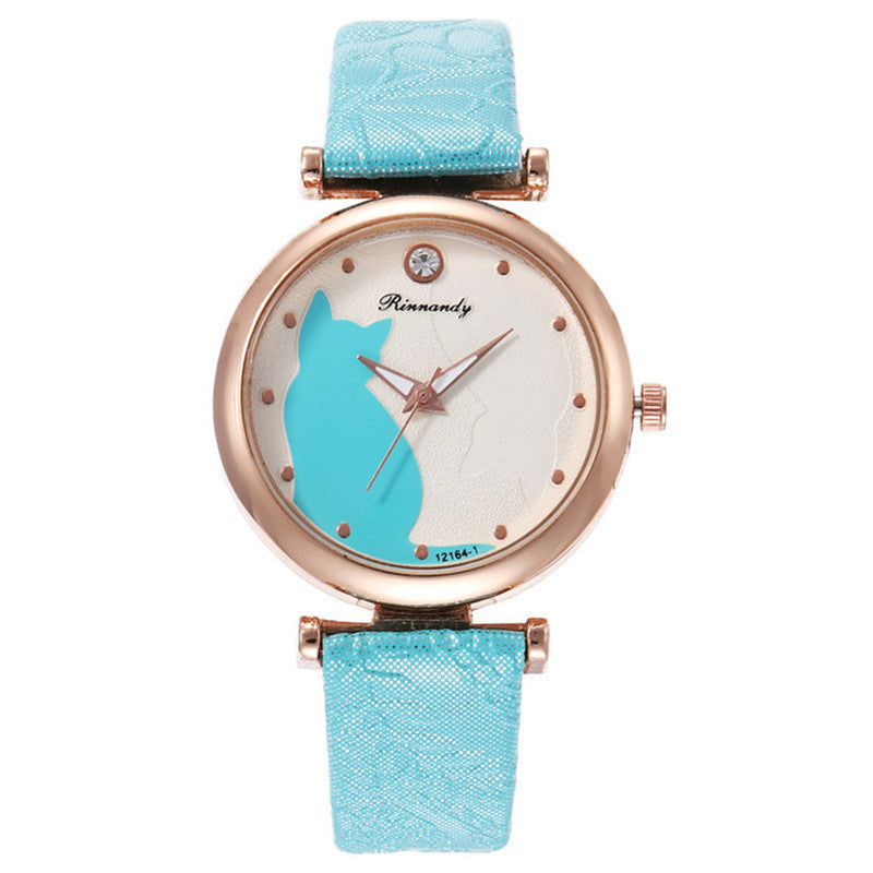 Reloj de cuarzo con diamantes de moda informal para mujer