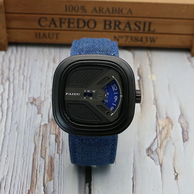 Reloj de moda para hombre con correa de cuero que combina con todo Reloj de cuarzo