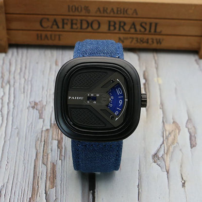 Reloj de moda para hombre con correa de cuero que combina con todo Reloj de cuarzo