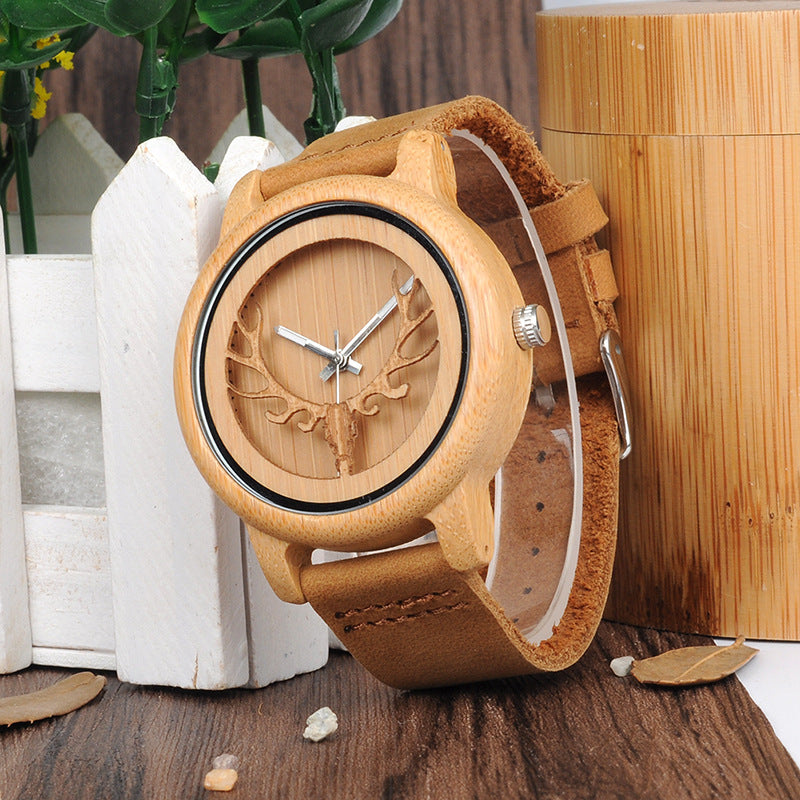 Reloj de madera para parejas de bambú