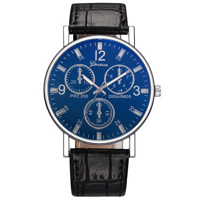 Reloj con correa decorativa de cristal azul claro