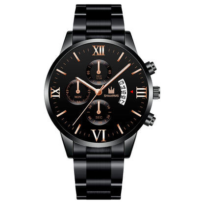 Reloj de acero con correa para hombre de negocios