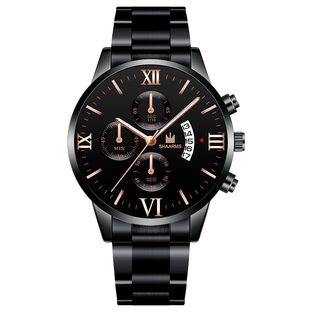 Reloj de acero con correa para hombre de negocios