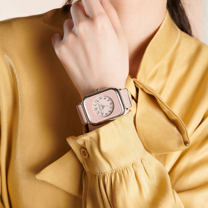 Reloj cuadrado negro resistente al agua para mujer, sofisticado y elegante