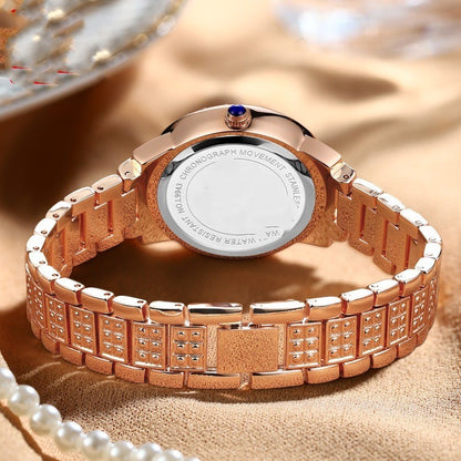 Exquisite And Elegant Sparkling Quartz Watch With Diamonds