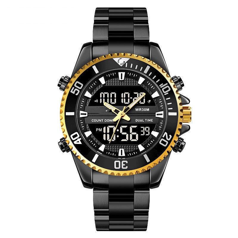 Reloj deportivo multifuncional de doble pantalla para exteriores y moda masculina