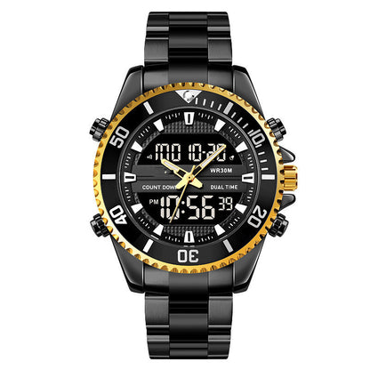 Reloj deportivo multifuncional de doble pantalla para exteriores y moda masculina