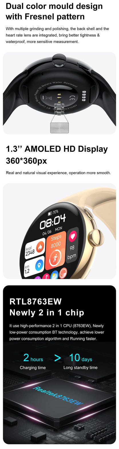 Smart Watch Offline Payment NFC Bluetooth Calling HD Color Screen Blood Oxygen Music Female