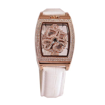 Ladies Fashion Waterproof Flower Diamond Watch