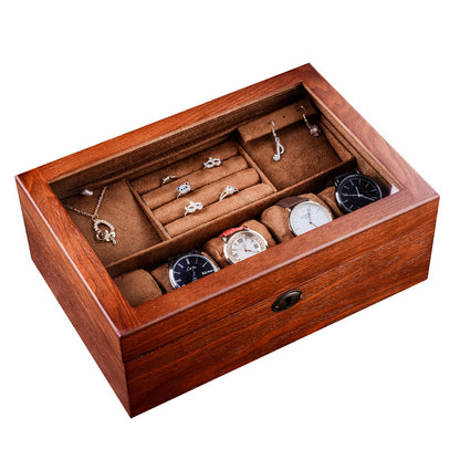 Willow Wood Watch Jewelry With Lock Glass Box