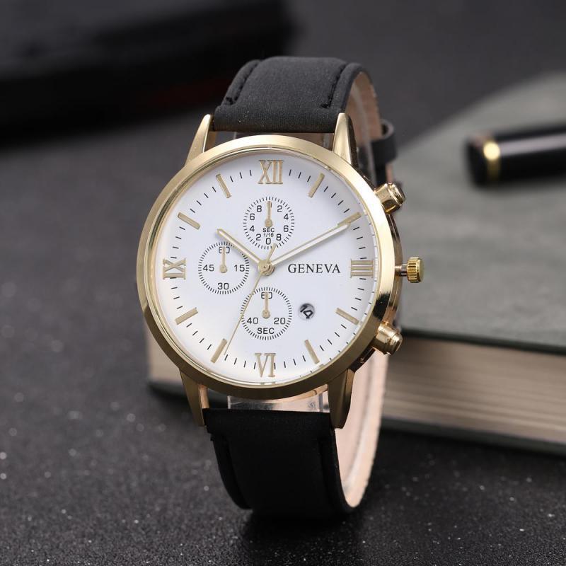 Men's Three Eyes Six Hands Casual Belt Watch